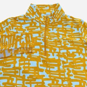 IBKUL Long‎ Sleeve 1/4 Zip Mock Neck Juno Womens Size XS Orange Peel White New